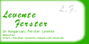 levente ferster business card